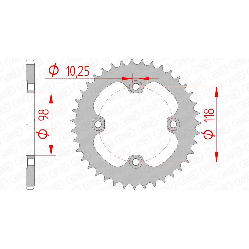 Corona AFAM acero estándar 92401 - Paso 520 - motoscamaralweb.com