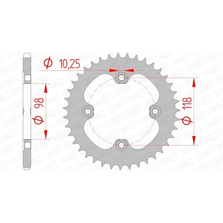 Corona AFAM acero estándar 92401 - Paso 520 - motoscamaralweb.com