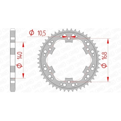 Corona AFAM acero estándar 92635 - Paso 525 - motoscamaralweb.com