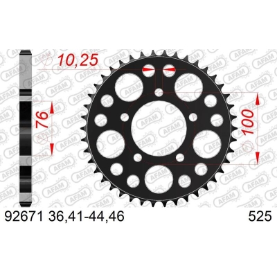 Corona AFAM acero estándar 92671 - 525 - motoscamaralweb.com