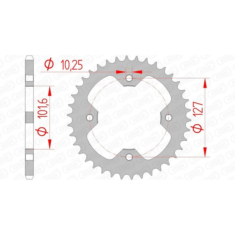 Corona AFAM acero estándar 98500 - Paso 520 - motoscamaralweb.com Corona AFAM acero estándar 98500 - Paso 520 - motoscamaralweb.com