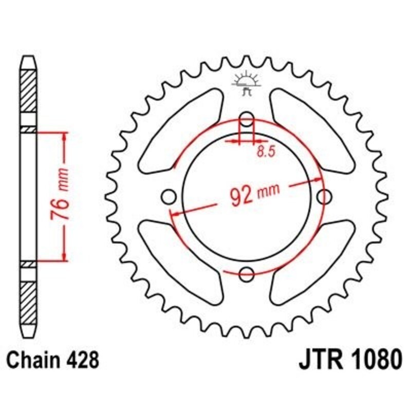 Corona JT 1080 de acero con 39 dientes - motoscamaralweb.com Corona JT 1080 de acero con 39 dientes - motoscamaralweb.com