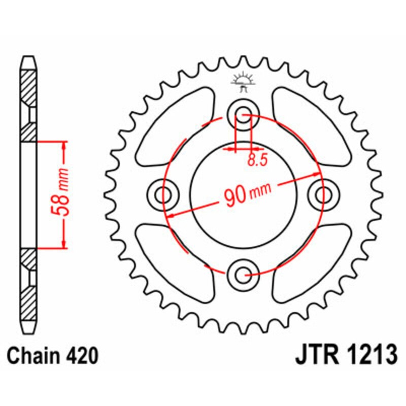 Corona JT SPROCKETS acero estándar 1213 - Paso 420 - motoscamaralweb.com Corona JT SPROCKETS acero estándar 1213 - Paso 420 - motoscamaralweb.com