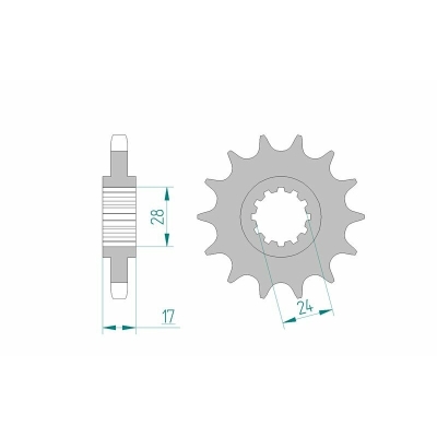 Piñón AFAM acero estándar 20504 - Paso 530 - motoscamaralweb.com