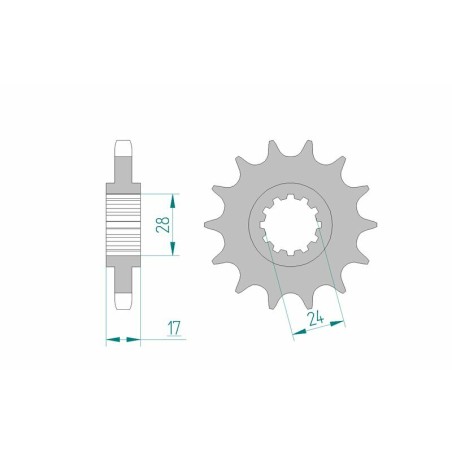 Piñón AFAM acero estándar 20504 - Paso 530 - motoscamaralweb.com