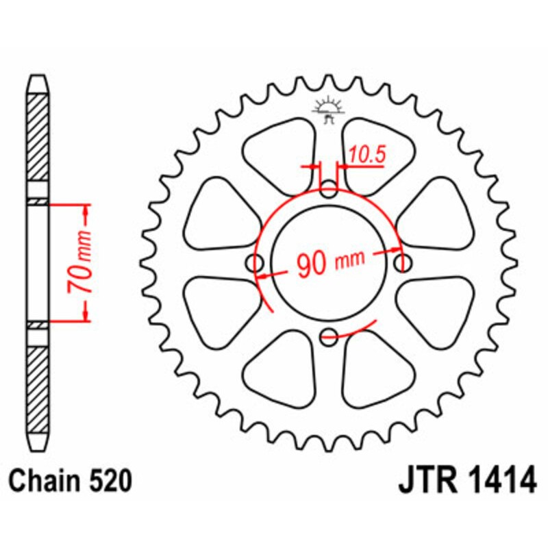 Corona JT SPROCKETS acero estándar 1414 - Paso 520 - motoscamaralweb.com Corona JT SPROCKETS acero estándar 1414 - Paso 520 - motoscamaralweb.com