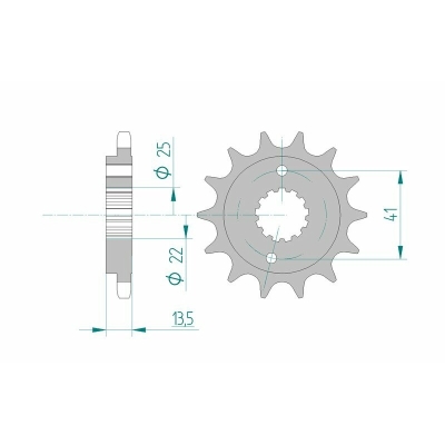 Piñón AFAM acero estándar 20507 - Paso 525 - motoscamaralweb.com