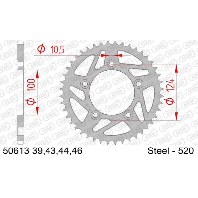 Corona AFAM acero estándar 50613 - Paso 520 - motoscamaralweb.com