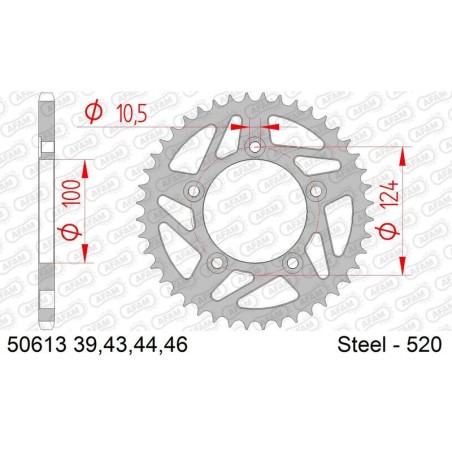 Corona AFAM acero estándar 50613 - Paso 520 - motoscamaralweb.com