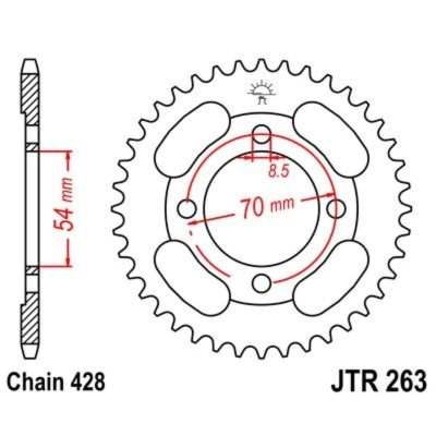 Corona JT 263 de acero con 45 dientes - motoscamaralweb.com