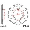Corona JT 476 de acero con 43 dientes - motoscamaralweb.com