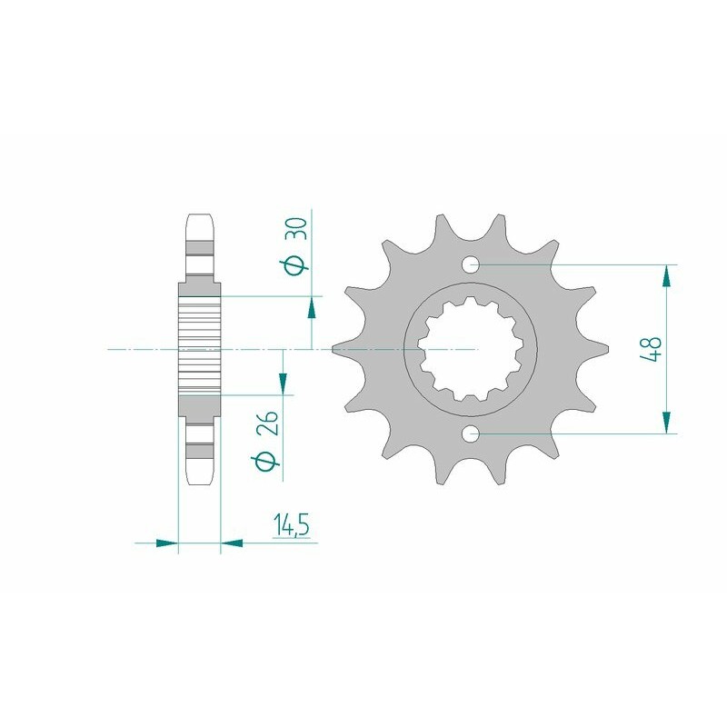 Piñón AFAM acero estándar 20602 - Paso 530 - motoscamaralweb.com