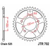 Corona JT SPROCKETS acero estándar 702 - Paso 525 - motoscamaralweb.com