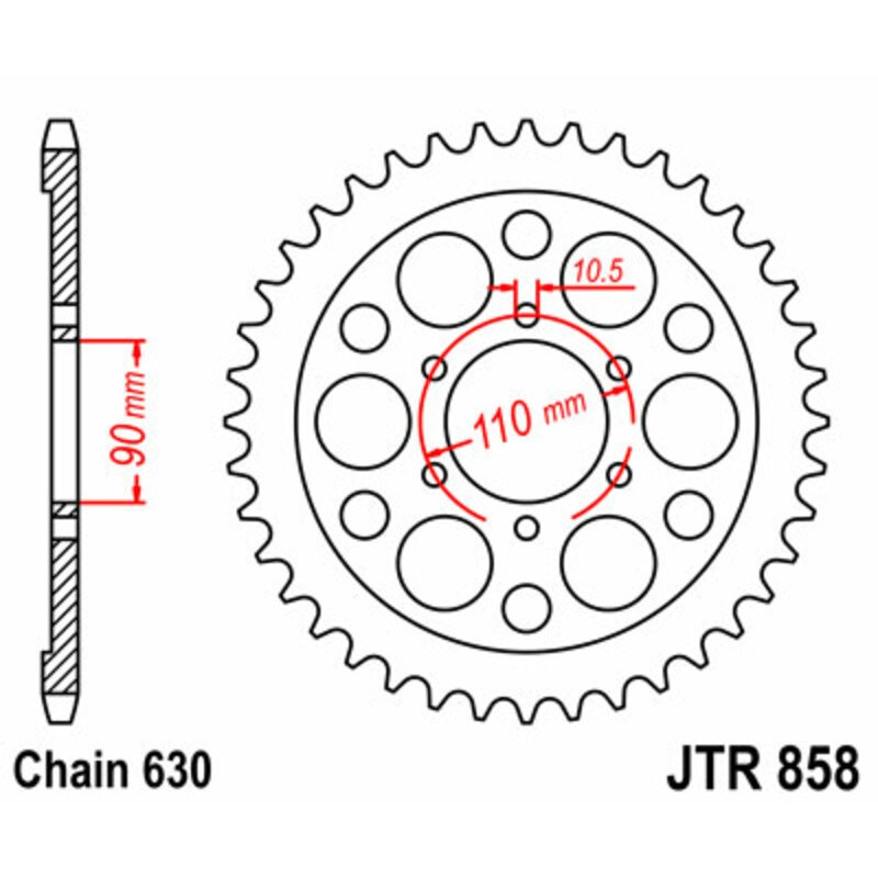Corona JT 858 de acero con 35 dientes - motoscamaralweb.com Corona JT 858 de acero con 35 dientes - motoscamaralweb.com