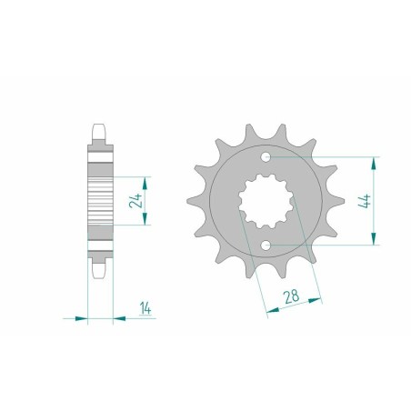 Piñón AFAM acero estándar 20614 - Paso 525 - motoscamaralweb.com