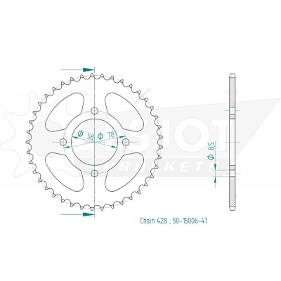 Corona ESJOT Acero 50-15006 41 dientes - motoscamaralweb.com