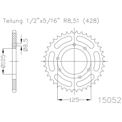 Corona ESJOT Acero 50-15052 48 dientes - motoscamaralweb.com