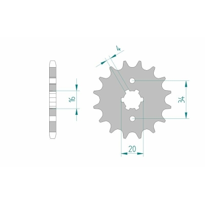 Piñón AFAM acero estándar 21200 - Paso 428 - motoscamaralweb.com