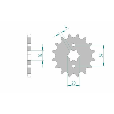 Piñón AFAM acero estándar 21200 - Paso 428 - motoscamaralweb.com