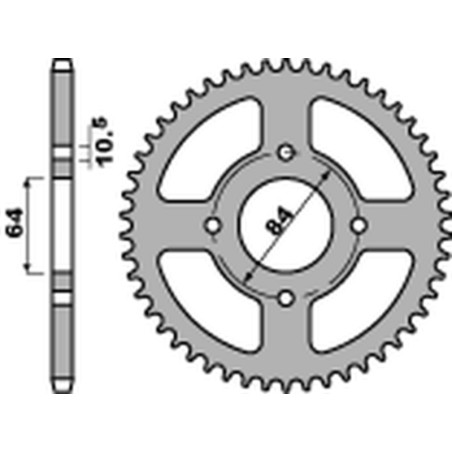 Corona PBR acero C45 estándar 4302 - 520 - motoscamaralweb.com