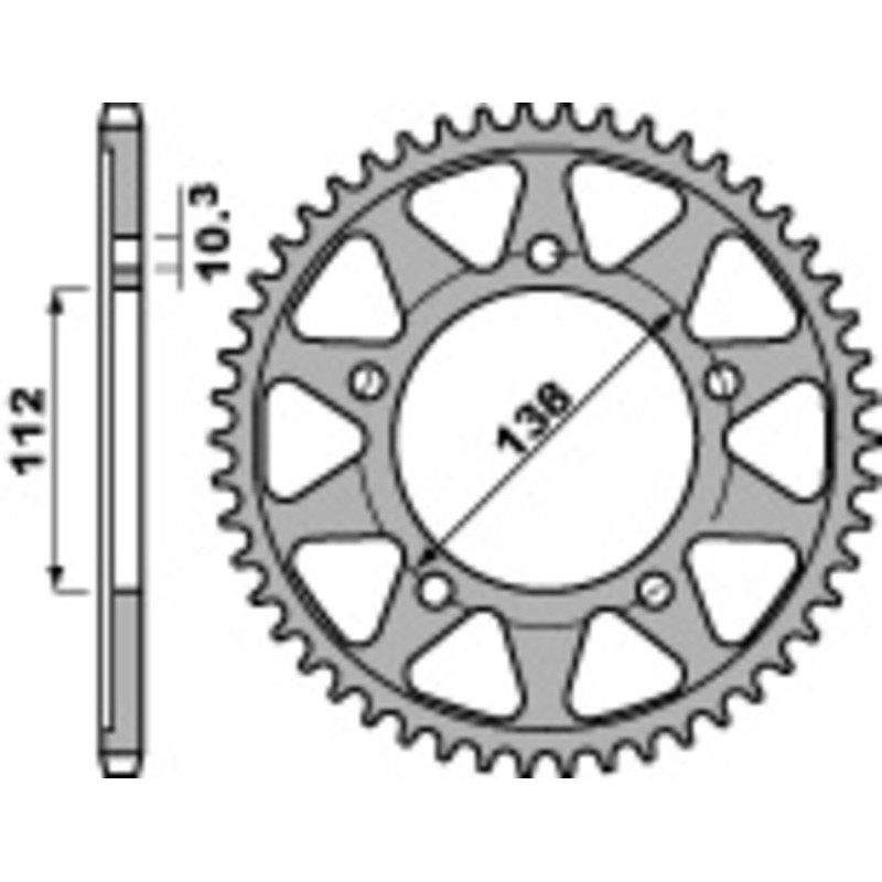 Corona PBR acero C45 estándar 4383 - 530 - motoscamaralweb.com Corona PBR acero C45 estándar 4383 - 530 - motoscamaralweb.com