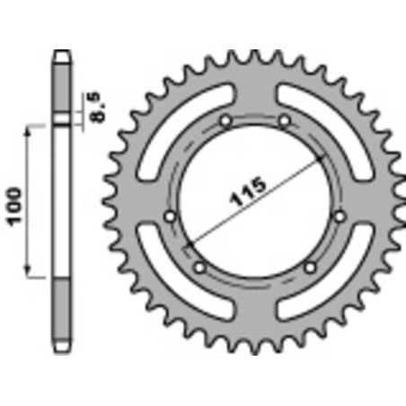 Corona PBR acero C45 estándar 4391 - 420 - motoscamaralweb.com