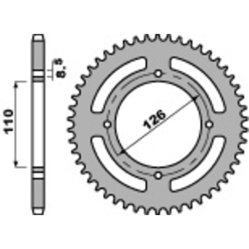 Corona PBR acero C45 estándar 4418 - 420 - motoscamaralweb.com