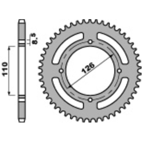 Corona PBR acero C45 estándar 4418 - 420 - motoscamaralweb.com