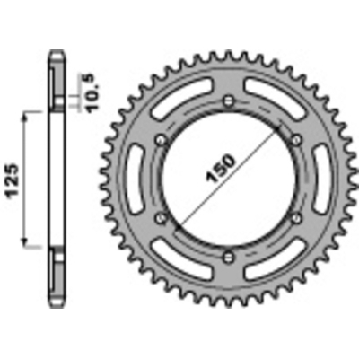 Corona PBR acero C45 estándar 4454 - 525 - motoscamaralweb.com