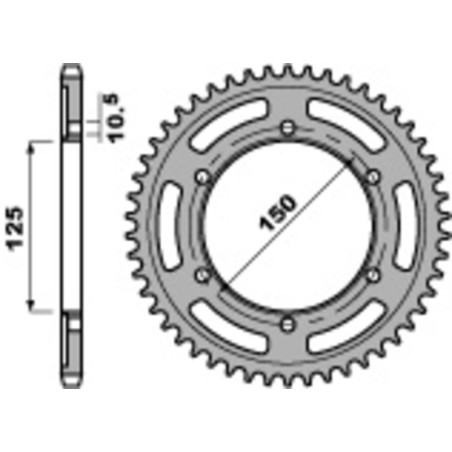 Corona PBR acero C45 estándar 4454 - 525 - motoscamaralweb.com