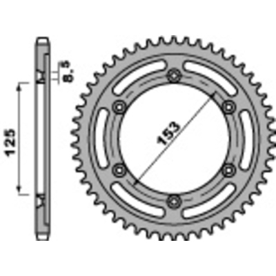 Corona PBR acero C45 estándar 4547 - 428 - motoscamaralweb.com