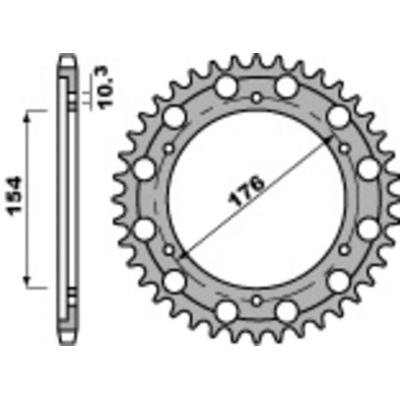 Corona PBR acero C45 estándar 4562 - 530 - motoscamaralweb.com