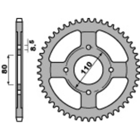 Corona PBR acero estándar 4597 - Paso 428 - motoscamaralweb.com