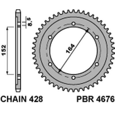 Corona PBR acero C45 estándar 4676 - 428 - motoscamaralweb.com