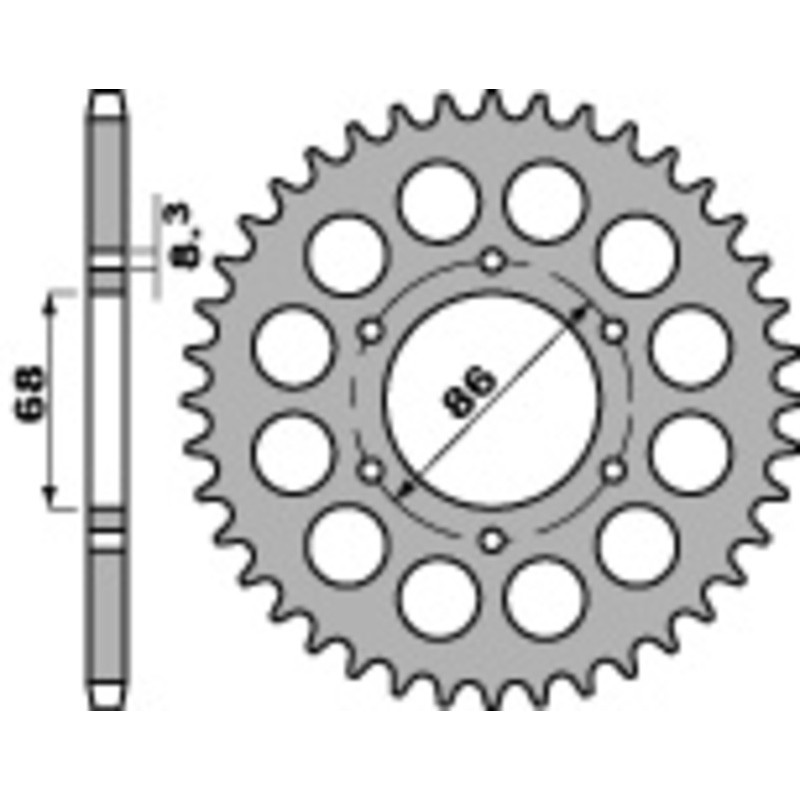 Corona PBR acero C45 estándar 468 - 428 - motoscamaralweb.com Corona PBR acero C45 estándar 468 - 428 - motoscamaralweb.com