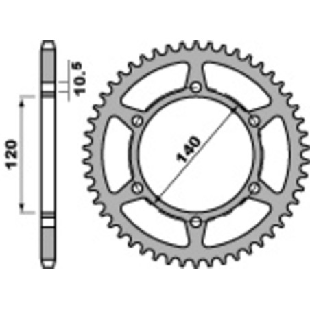 Corona PBR acero C45 estándar 475 - 520 - motoscamaralweb.com