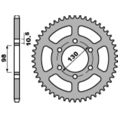 Corona PBR acero C45 estándar 483 - 630 - motoscamaralweb.com