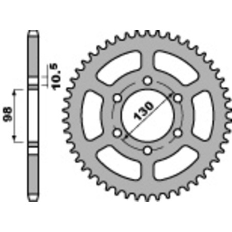 Corona PBR acero C45 estándar 483 - 630 - motoscamaralweb.com