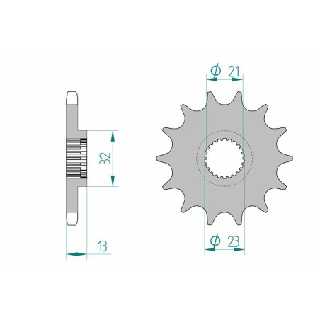 Piñón AFAM acero estándar 21311 - Paso 428 - motoscamaralweb.com