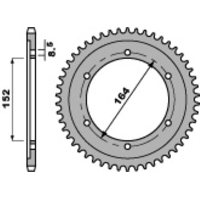 Corona PBR acero C45 estándar 841 - 530 - motoscamaralweb.com