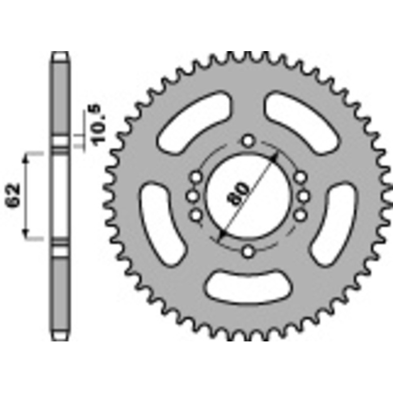 Corona PBR acero C45 estándar 843 - 428 - motoscamaralweb.com Corona PBR acero C45 estándar 843 - 428 - motoscamaralweb.com