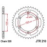Corona JT 210 de acero con 49 dientes paso 520 autolimpiable - motoscamaralweb.com