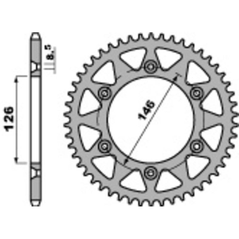 Corona PBR acero C45 estándar 808 - 520 - motoscamaralweb.com Corona PBR acero C45 estándar 808 - 520 - motoscamaralweb.com