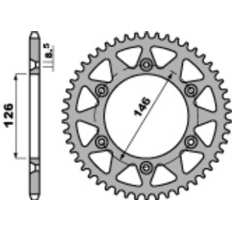 Corona PBR acero C45 estándar 808 - 520 - motoscamaralweb.com