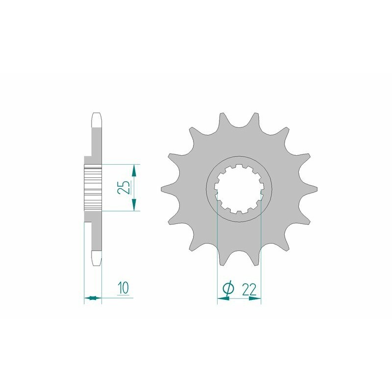 Piñón AFAM acero estándar 21510 - Paso 520 - motoscamaralweb.com