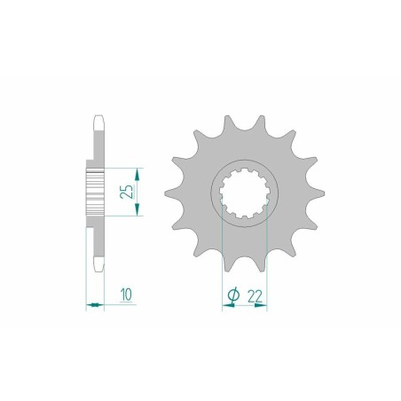 Piñón AFAM acero estándar 21510 - Paso 520 - motoscamaralweb.com