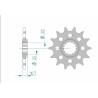 Piñón AFAM acero estándar 21511 - Paso 520 - motoscamaralweb.com