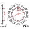 Corona JT 479 de acero con 46 dientes - motoscamaralweb.com