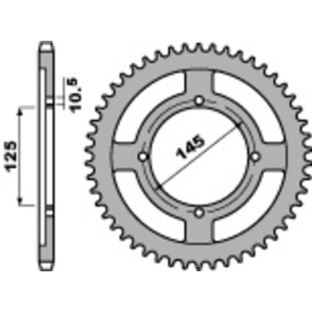 Corona PBR acero C45 estándar 4482 - 428 - motoscamaralweb.com