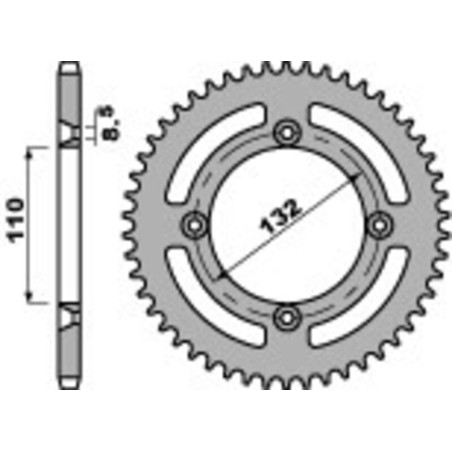 Corona PBR acero C45 estándar 4486 - 428 - motoscamaralweb.com